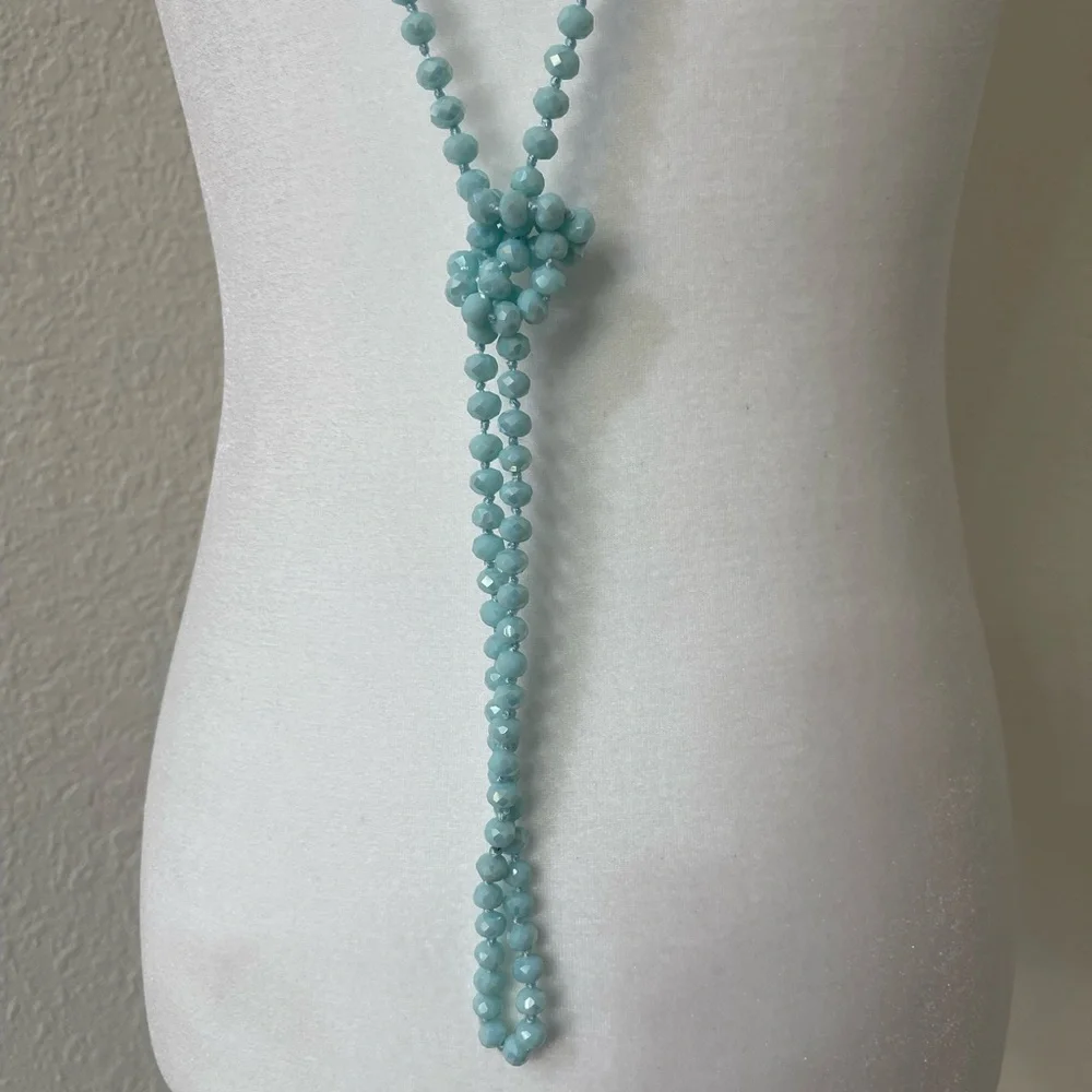 Yellow, Blue, and Bronze Beaded Necklaces - Picture 3 of 9